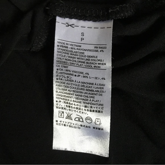 Banana Republic Black Cap Sleeve Jersey Top, Size S - Picture 7 of 7